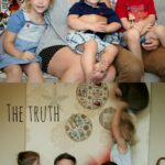 funny family picture, before and after