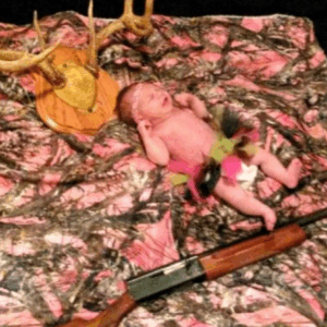 hunting baby, awkward baby pictures
