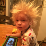 bed head picture, funny kid picture