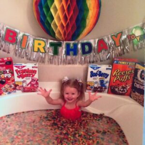 funny birthday wish, cereal bath
